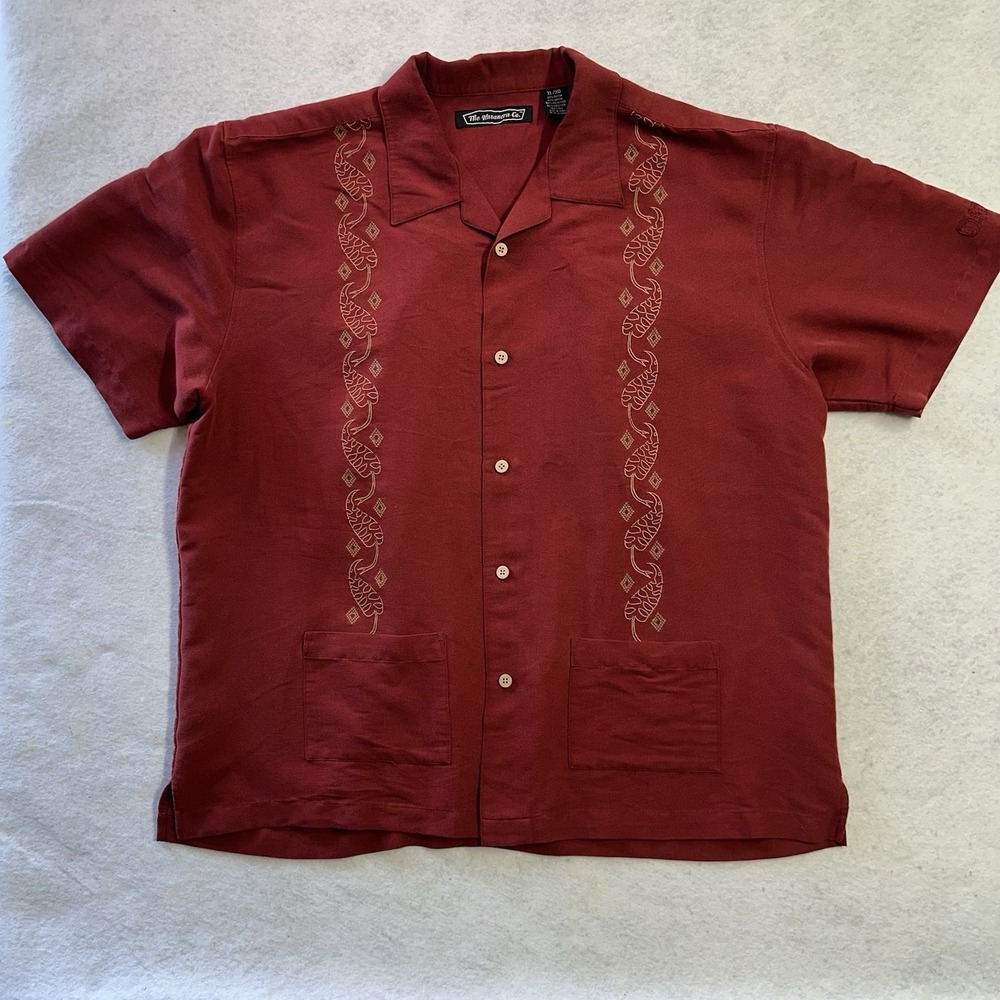The Havanera Co. Men's XL Red Guayabera Cuban Casual Button Down Shirt